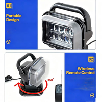 Projecteur LED tout-terrain 12-24V, rotatif à 360°, 50W, pour voiture, camion, travail, recherche, camping en plein air, lampe auxiliaire pour VTT