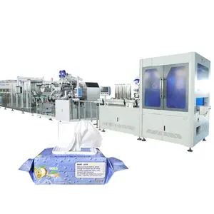 Machine de fabrication de lingettes humides entièrement automatique à grande vitesse 30-120pcs Machine de lingette humide pour bébé Machine de tissu humide