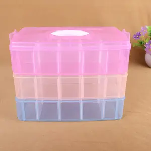 3 Schichten stapelbare Kunststoff behälter box mit Deckel für kleine Felsen Druckknöpfe Schrauben Nägel Perlen Schmuck Lagerung Organisieren