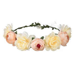 Couronne <span class=keywords><strong>de</strong></span> fleurs artificielles multicolores populaire pour mariage, accessoires <span class=keywords><strong>de</strong></span> cheveux, serre-tête rose pour femme, bandeaux <span class=keywords><strong>de</strong></span> mariée, couronne florale - Product Image 3