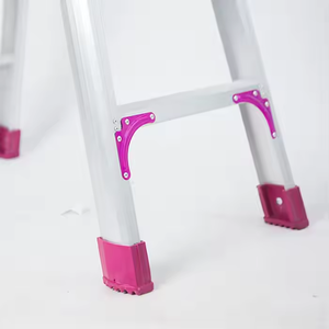 Escalera de aluminio plegable y portátil de varios tamaños, <span class=keywords><strong>reposapiés</strong></span> integrado ultraligero y ensanchado, escalera para el hogar con cubiertas antideslizantes - Product Image 5