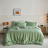 Parure de lit 100 % Lyocell Eucalyptus Respirante et Rafraîchissante, Draps à Poches Profondes 16 Pouces, Doux et Soyeux, Style Minimaliste Moderne, Couleur Unie