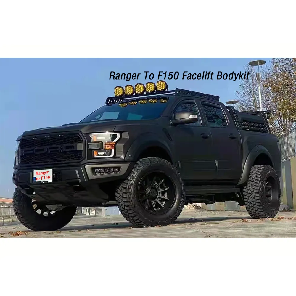 Заводской обвес для Ranger T6 T7 T8 Обновление до Ford F150 Для PX Ranger до F150 Raptor Обвес для рестайлинг со стальным задним бампером