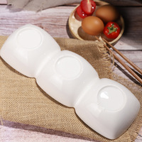 Plateau nordique moderne à 3 compartiments noix fruits secs en céramique Snack fruits en céramique trempage Sauce plat
