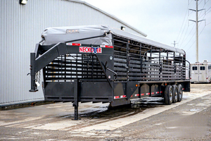 Remorque pour bétail Premium DK 14 pieds à trois essieux, capacité totale de 3500 kg, 7x16 avec portes centrales amovibles - Product Image 6