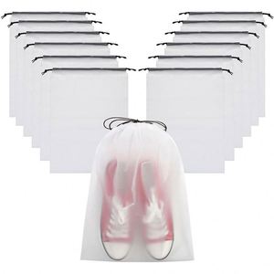 Sac d'emballage pour vêtements en EVA avec logo personnalisé, sac de rangement givré à cordon pour vêtements et articles vestimentaires - Product Image 1