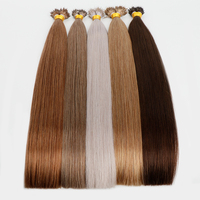 Extensions capillaires en vrac à pointe nano pour usage professionnel en salon, multicolores, réutilisables, 100% cheveux humains, texture lisse, fixation micro-anneaux, russes