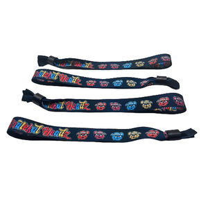 <strong>Gifts</strong> Custom Festival Fabric Woven Cloth <strong>Wristbands</strong> Eco Friendly Bracelet for Events <strong>and</strong> Party Wrist Band with Plastic Clasp - Product Image 2