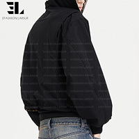 Blouson Bomber en Denim Sergé de Coton Réversible LARSUR, Effet Vieilli, Imprimé Léopard, Coupe Courte, Style Aviateur, en Satin pour Homme