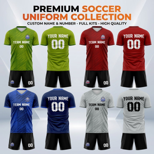 サッカー学校制服 カスタムユニセックスサッカージャージ 熱転写プリント 100%ポリエステル 夏秋通気性速乾 - Product Image 2