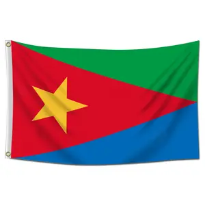 Prix usine grand 100% Polyester sérigraphie 90*150cm drapeau National extérieur de l'Érythrée pour l'affichage