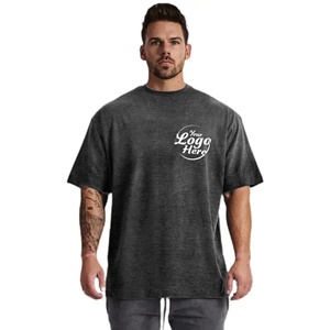 Camiseta de punto 100% algodón para hombre, talla grande, moderna, estampada, holgada, de manga corta, transpirable, estilo hip hop, para fitness y deportes. - Product Image 3