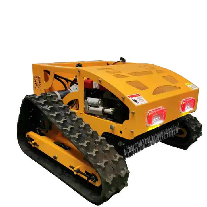 Rubber Crawler Robot Benzine Zelfrijdende Tuin Afstandsbediening Grasmaaier Voor Verkoop