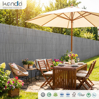 Clôture Kenda gris foncé 7,0 mm en PVC CEO, texture naturelle, tube rond, résistante au vent et aux UV, pour maisons et villas résidentielles