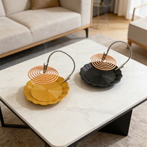 Mosquito Coil Tray Metal Patterned Detachable With Clip Household Use Easy To Clean - Product Image 1