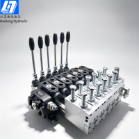 Katup Kontrol Arah Seksional Hidrolik Manual & Elektro-hidrolik Haohong DCV60 60 Liter/menit 6 Spool Distributor Hidrolik 315 Bar
