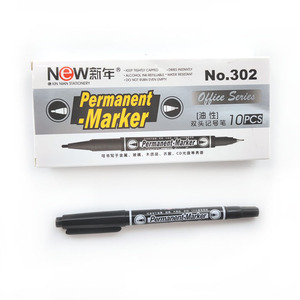 High Quality <b>Refillable</b> <b>Ink</b> Marker Pens Dual Head Fine Tip Waterproof Permanent Markers for Office Use - Product Image 1