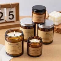 Bougies parfumées en cire de soja 8oz faites à la main sur mesure en vente de gros pour pot en verre avec mèche en coton écologique avec couvercle en métal