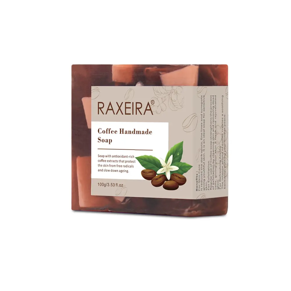 Private Label Natural Orgânica Pele Whitening Limpeza Profunda Anti Envelhecimento Coffee Handmade Banho Sabão Bar Café