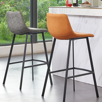 Tabouret de bar Faux cuir hauteur chaise bjflamingo tabourets de bar avec dos pieds en métal