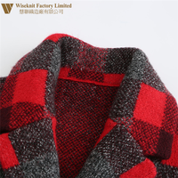 Ensemble de tricot pour femme personnalisé, cardigan décontracté d'hiver à motif géométrique épais et anti-plis