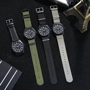 Montre à quartz pour homme tendance avec bracelet en nylon, chiffres minimalistes, montre sportive pour homme, usage quotidien décontracté W028H - Product Image 6