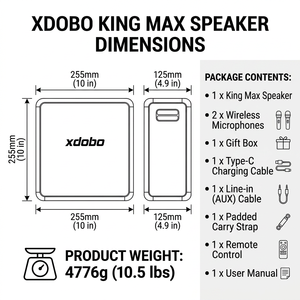 Xdobo <strong>King</strong> Max 140W Karaoke Outdoor Portable Waterproof Speaker Rich Bass Wireless Speaker with Loud Stereo Sound <strong>for</strong> Party - Product Image 2