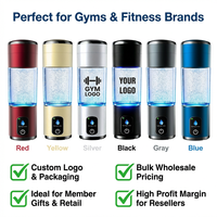 Bouteille d'eau hydrogénée pour la gym, vente en gros, électrolyse rapide en 10 minutes, portable, rechargeable, générateur d'eau H2 à haute concentration 8000ppb
