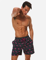 Shorts de plage pour hommes à imprimé personnalisé, style uni, décontractés, avec taille élastique
