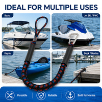 HOMFUL Corde d'amarrage marine élastique de 1,2 m avec crochet en acier inoxydable 316, âme élastique de 10 mm, pour l'amarrage de jet-skis et de kayaks