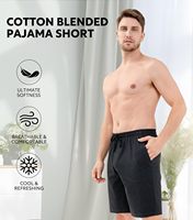Short de nuit en coton chiné confortable et respirant pour hommes, pantalon de détente tricoté à motif solide avec braguette à taille élastique, lot de 2