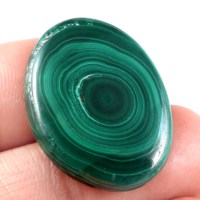 Collier en malachite verte polonaise de qualité supérieure, cabochon ovale fait main de 20 mm, certifié IGI