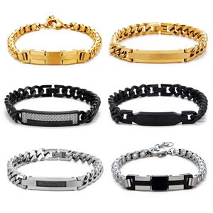 Bracelet pour homme personnalisé, luxe, sans ternissement, plaqué or 14k 18k, acier inoxydable 316l - Product Image 1