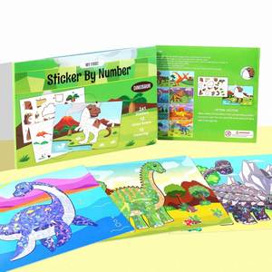 Kids Art Crafts Dinosaur Multicolored Design <b>Gifts</b> Diy Shiny Sticker Paint Books - Product Image 4