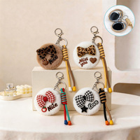 Miroir pliable double face en peluche avec nœud mignon et créatif, avec porte-clés, pendentif pour sac à dos, cadeau promotionnel personnalisé en gros