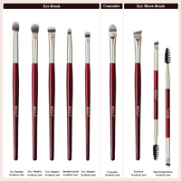Ensemble de pinceaux à yeux de luxe personnalisés, poils synthétiques vegan, kit de pinceaux de maquillage pour les yeux, pour les ombres à paupières et les sourcils, ensemble de pinceaux pour le correcteur des yeux