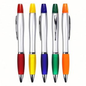 Multipurpose Double Sided Plastic Highlighter Ballpoint <b>Pens</b> with Metal Clip Custom Logo Promotional Use - Product Image 1
