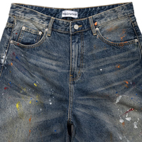 Jeans en denim japonais à lisière pour hommes, pantalons amples en denim brut avec poches à rabat, vêtements de travail de style