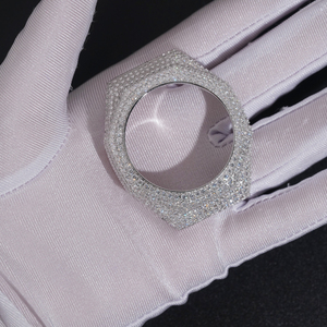 Montre Ga2100 avec boîtier et lunette sertis de diamants Moissanite, testés au testeur de diamants, plaqué argent 925 sur laiton. - Product Image 3