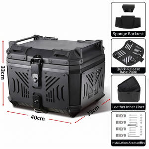 Baúl Superior para Motocicleta de 45L, Caja Trasera <span class=keywords><strong>Universal</strong></span> para <span class=keywords><strong>Moto</strong></span>, Estilo Graffiti Deportivo, con Cerradura de Seguridad y <span class=keywords><strong>Respaldo</strong></span> - Product Image 1