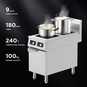 Table de cuisson à induction haute puissance 3500W*2 à double brûleur, corps en acier inoxydable, cuisinière électrique <span class=keywords><strong>pour</strong></span> cuisine commerciale, restaurant - Product Image 2