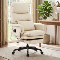 Chaise de bureau ergonomique robuste à dossier haut avec appui-tête 3D, inclinaison progressive et structure en tube d'acier