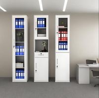 Archivador de Acero de Una Puerta con Puerta de Vidrio, Diseño Moderno, Cerradura Individual, Fácil de Transportar, para Oficina y Hogar, Pequeño