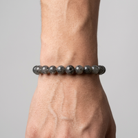 Bracelet en argent avec perles de rutile noir, style bohème, minimaliste, à porter au quotidien, bijoux unisexes