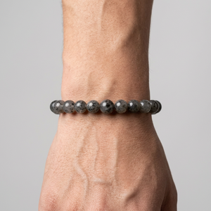 Bracelet en argent avec perles de rutile noir, style bohème, minimaliste, à porter au quotidien, bijoux unisexes - Product Image 3