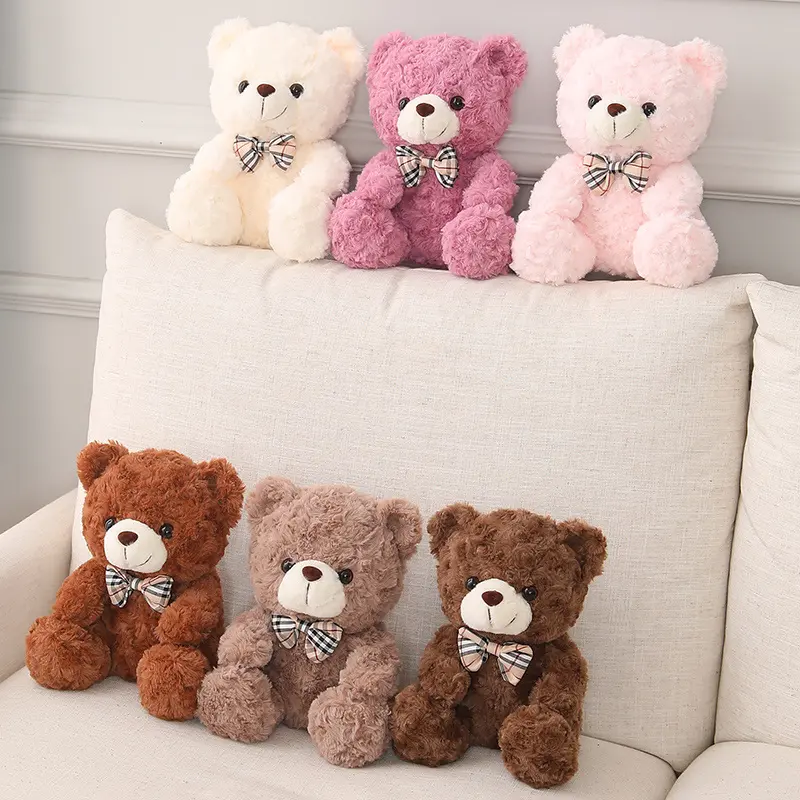 Etsy mainan boneka hewan, 25cm lembut Pinky coklat krem kecil Teddy Bear untuk bayi mainan mewah Kit beruang Teddy untuk dijual