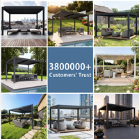 Pergola bioclimatique en aluminium thermolaqué pour terrasse, jardin, piscine, extérieur, imperméable