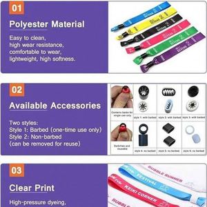 Fabricant d'usine avec 19 ans d'expérience, conception personnalisée gratuite, bracelet tissé personnalisé pour événements, fournitures de fête - Product Image 5