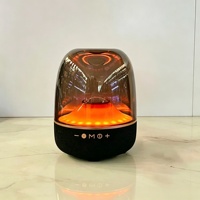Enceintes Bluetooth sans fil 20W HiFi Stéréo avec Lampe RVB, Design Transparent, Rechargeable, pour Bureau, Décoration d'Intérieur, Chevet et Fêtes