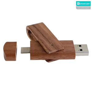 Wooden Swivel Type C USB Flash Drive with logo Wholesale OTG USB Pendrive 8GB 16GB <strong>32GB</strong> Free Custom logo Wood USB <strong>Memory</strong> <strong>Stick</strong> - Product Image 5